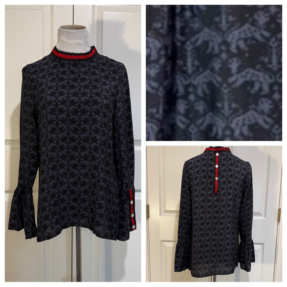 Silk! Rungolee long SLEEVE BLOUSE. Crouching
Tiger